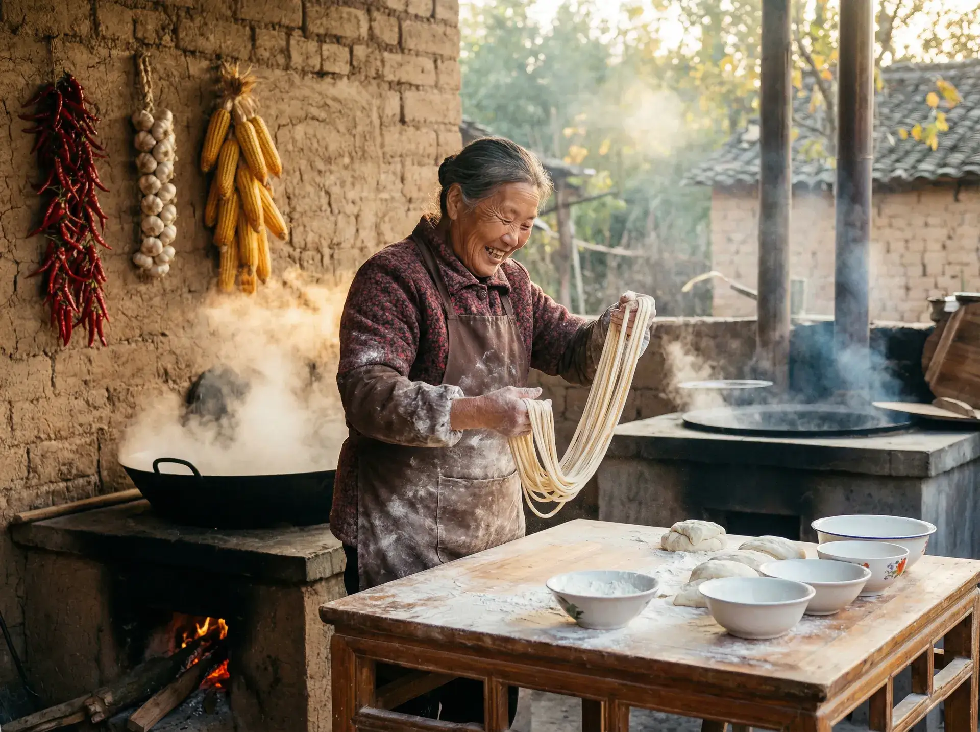 农家大嫂手擀面 - 顺丰股东集中减持 乡村美食